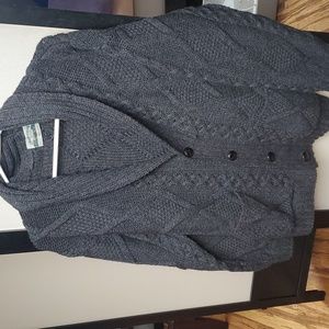 Aran Craft Merino Wool Mens button sweater